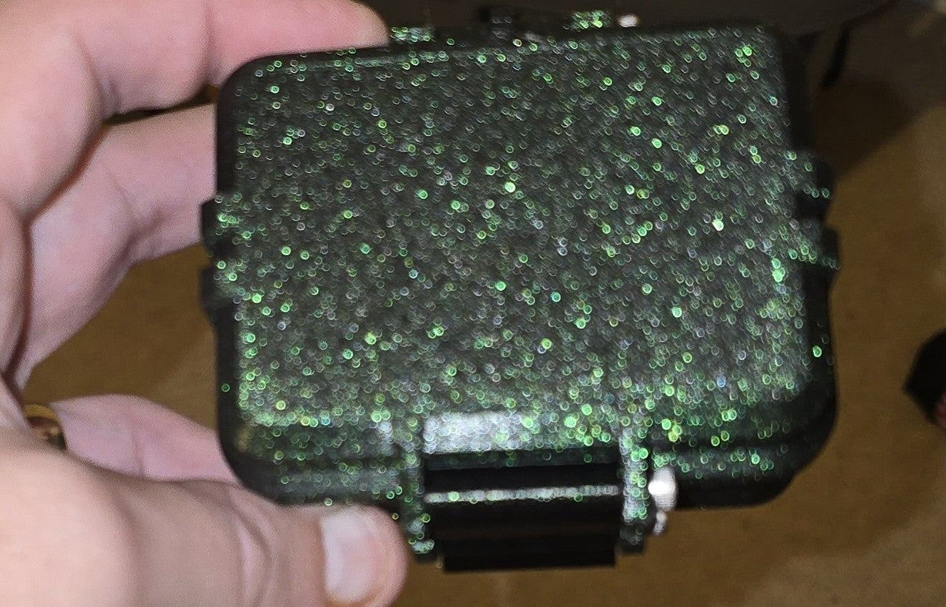 3D Printed Black/Green Glitter Effect  Case for 10 x 3ml Peptide Vials